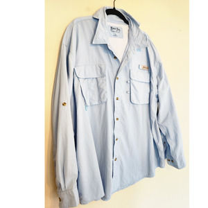 Bimini Bay Light‎ Blue Fishing Button Up Men's 3XL